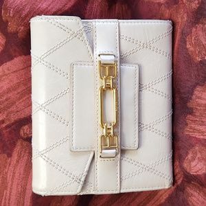 Bally Leather Trifold Wallet Beige